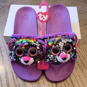 Ty girls sequin slippers size 4-6 💕💜